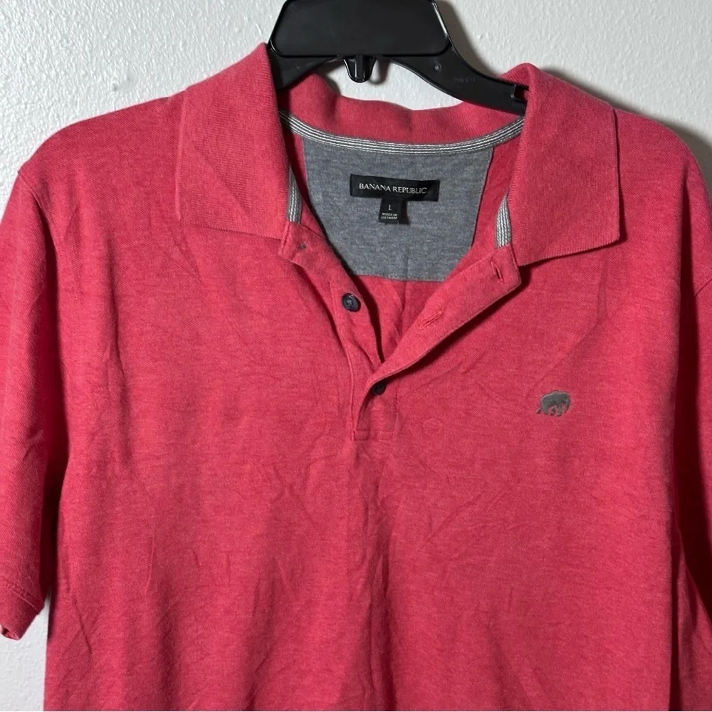Banana Republic Men Casual Red/Orange‎ Polo Shirt Short Sleeve size Large.